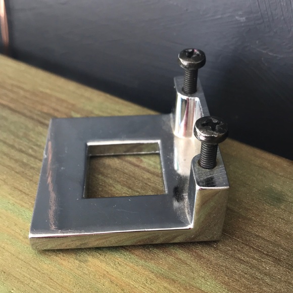 Stainless Steel & Crystal Square Drawer Pull - Picture 3 of 8